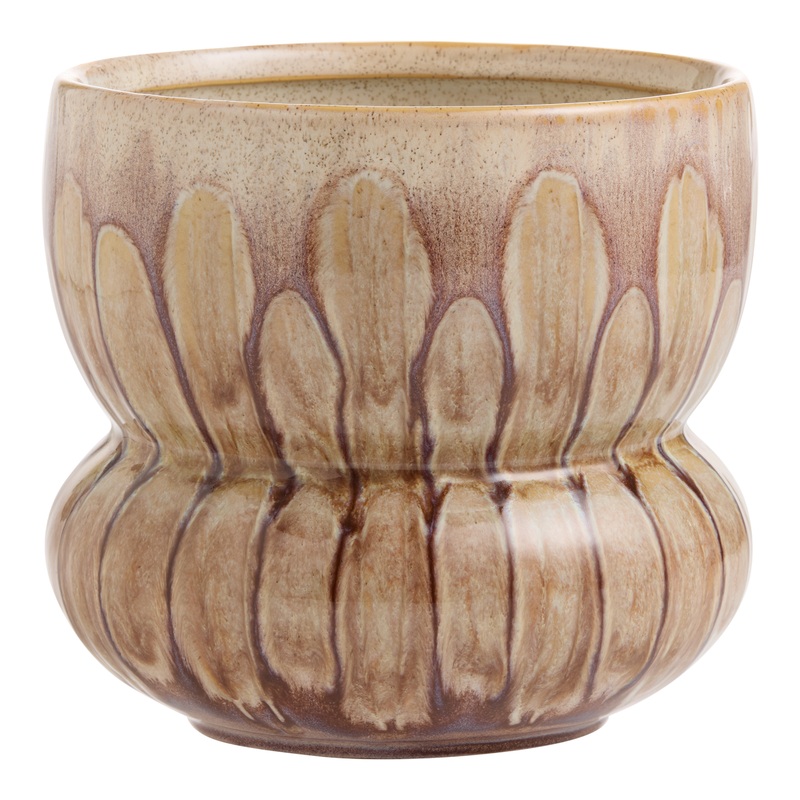Tonal Brown Reactive Glaze Ceramic Stacked Planter
