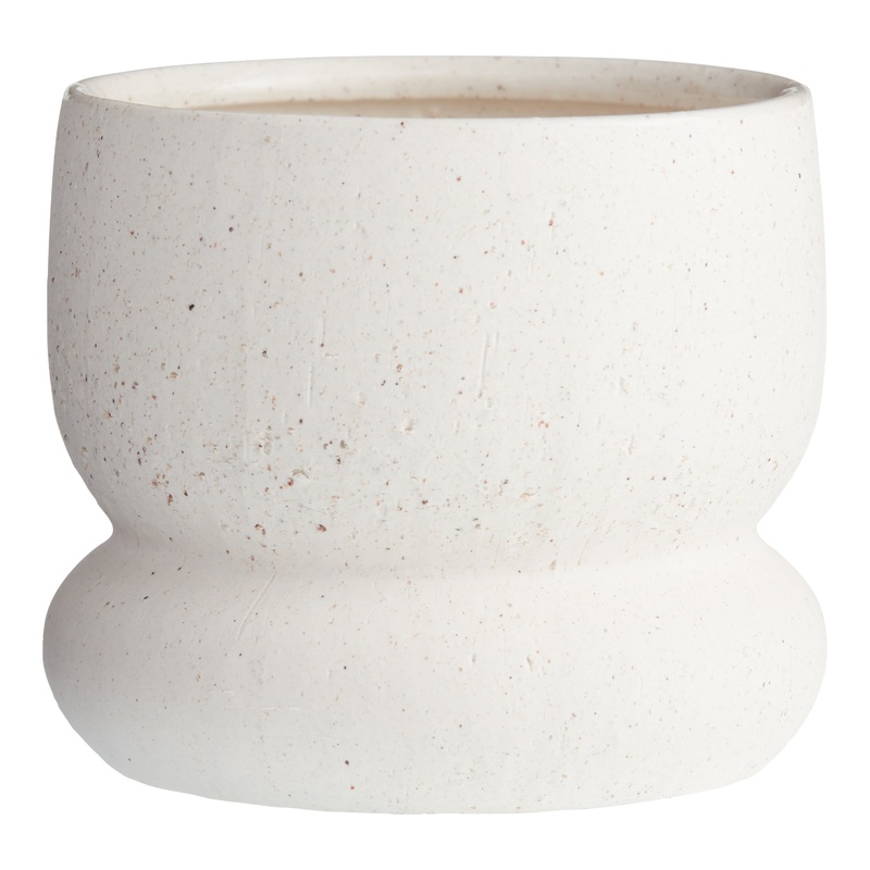 White Speckled Ceramic Planter