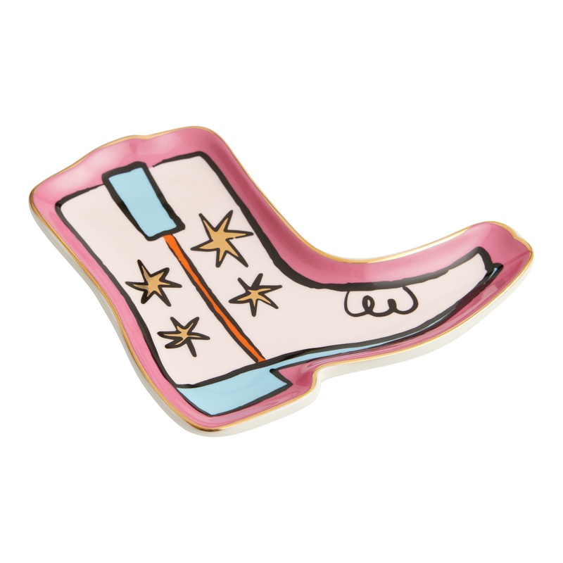 Ban.do Pink Giddy Up Cowboy Boot Trinket Tray