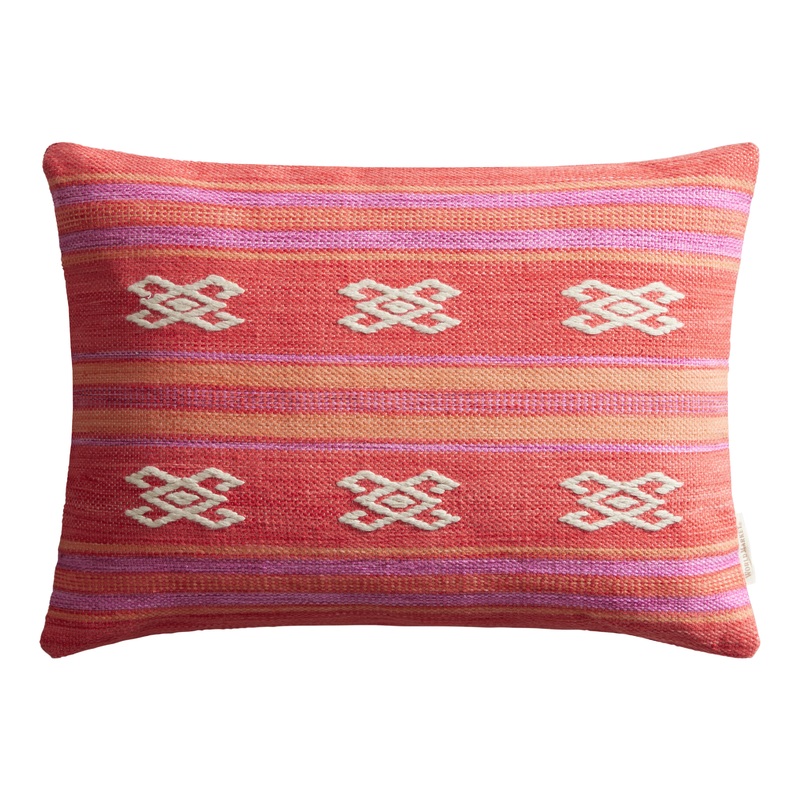 Coral Baja Geo Indoor Outdoor Lumbar Pillow