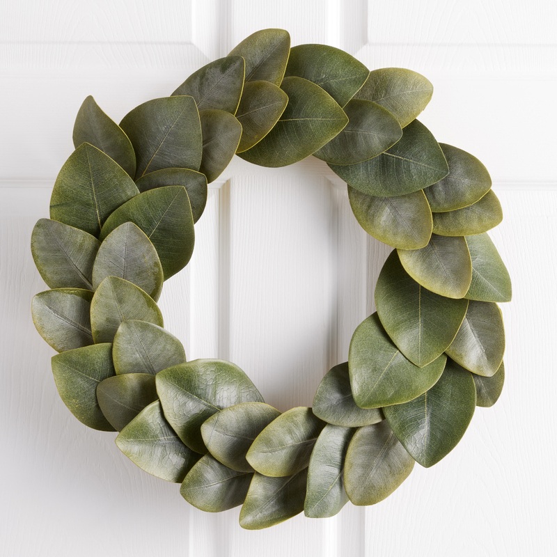 Faux Magnolia Leaves Wreath