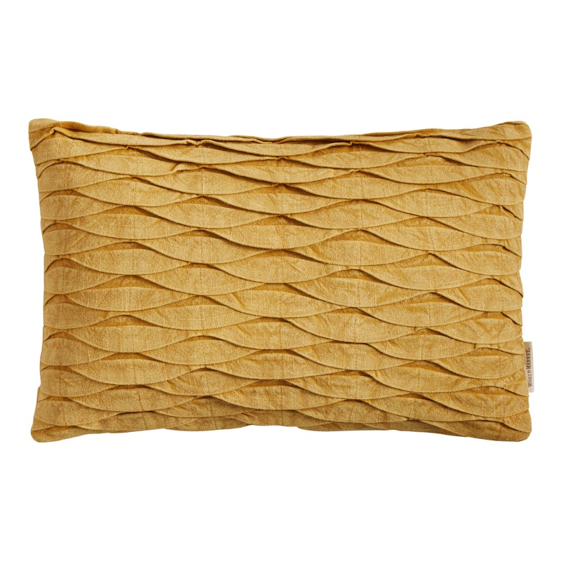 Gold Stonewashed Scalloped Lumbar Pillow