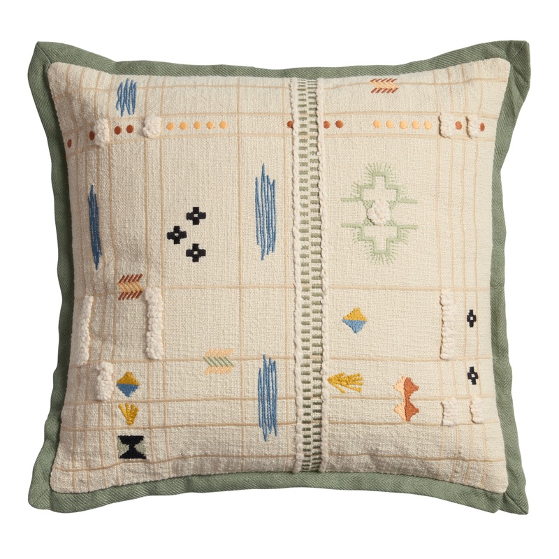 Ivory Geometric Symbols Indoor Outdoor Throw Pillow