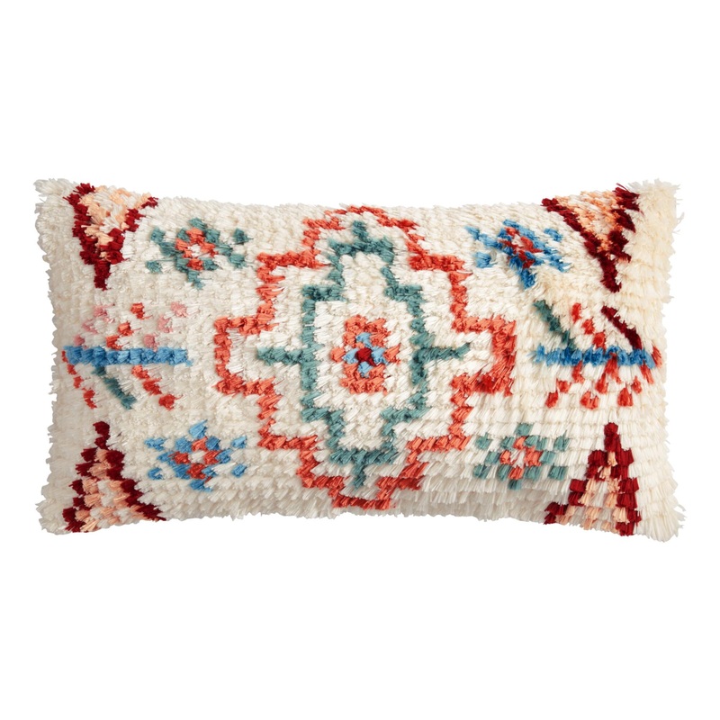 Multicolor Moroccan Shag Indoor Outdoor Lumbar Pillow