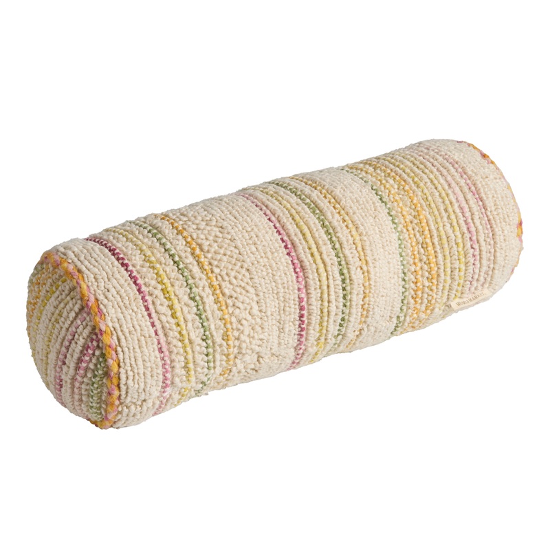 Multicolor Woven Stripe Bolster Pillow
