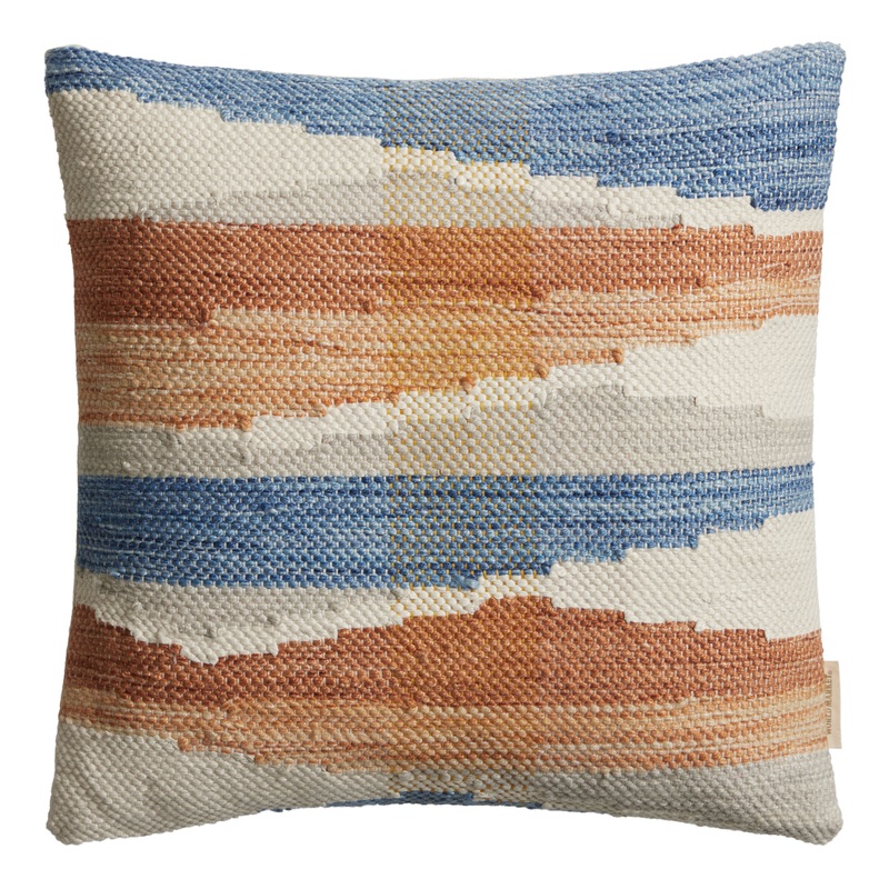 Orange and Blue Chindi Indoor Outdoor Throw Pillow