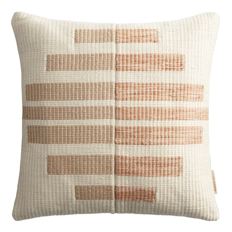 Orange and Tan Geo Indoor Outdoor Throw Pillow