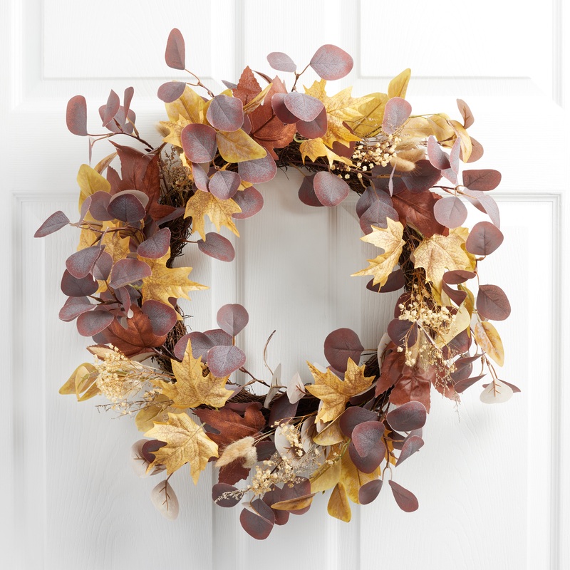 Purple Faux Eucalyptus Harvest Wreath