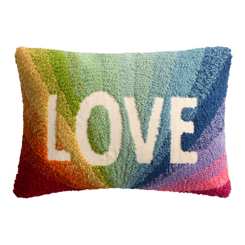 Rainbow Love Tufted Lumbar Throw Pillow