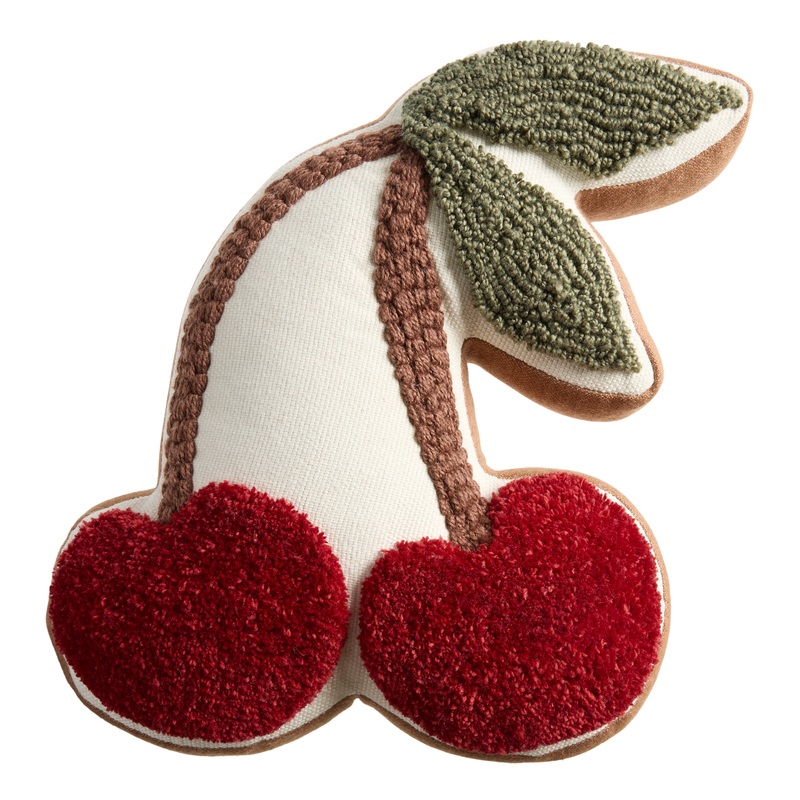 Red Cherry Shaped Indoor Outdoor Throw Pillow