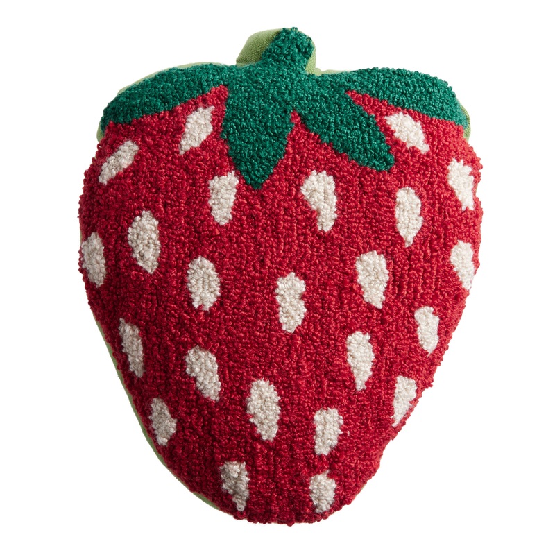 Red Strawberry Shaped Indoor Outdoor Throw Pillow