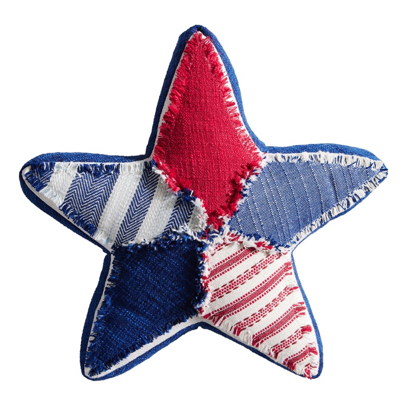Americana Star Shaped Indoor Outdoor Throw Pillow