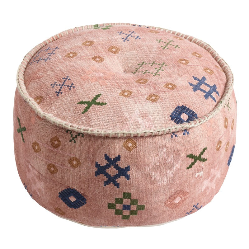 Blush Abstract Symbols Pouf