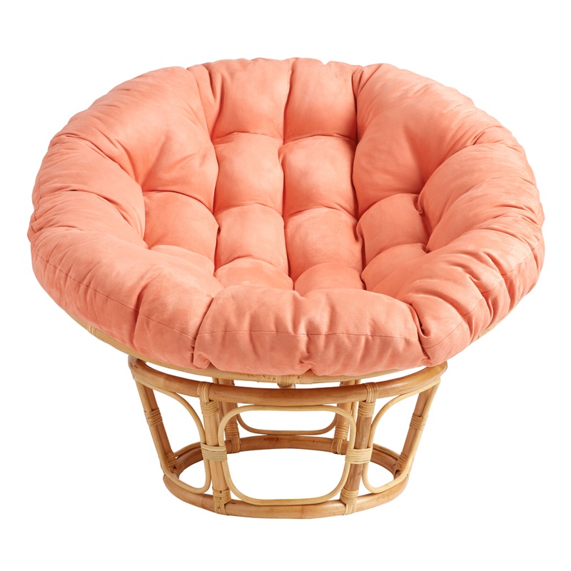 Coral Microsuede Papasan Chair Cushion