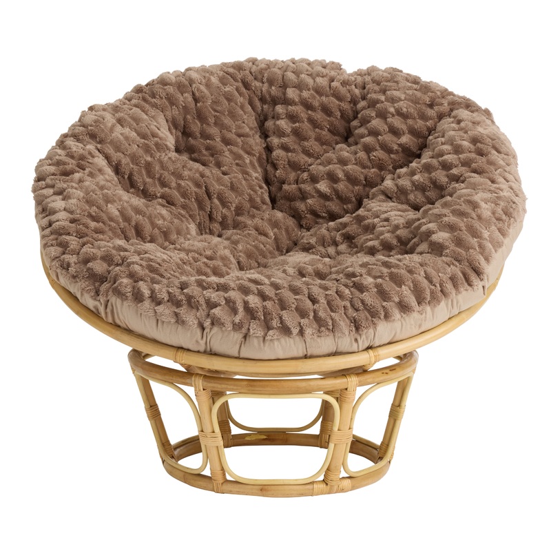 Faux Fur Papasan Chair Cushion