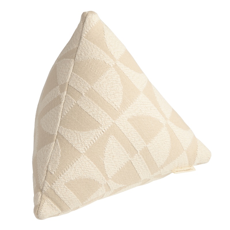 Ivory Abstract Geo Jacquard Pyramid Shaped Throw Pillow