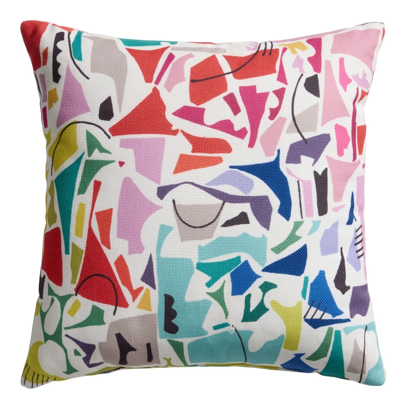 Multicolor Abstract Rainbow Printed Throw Pillow