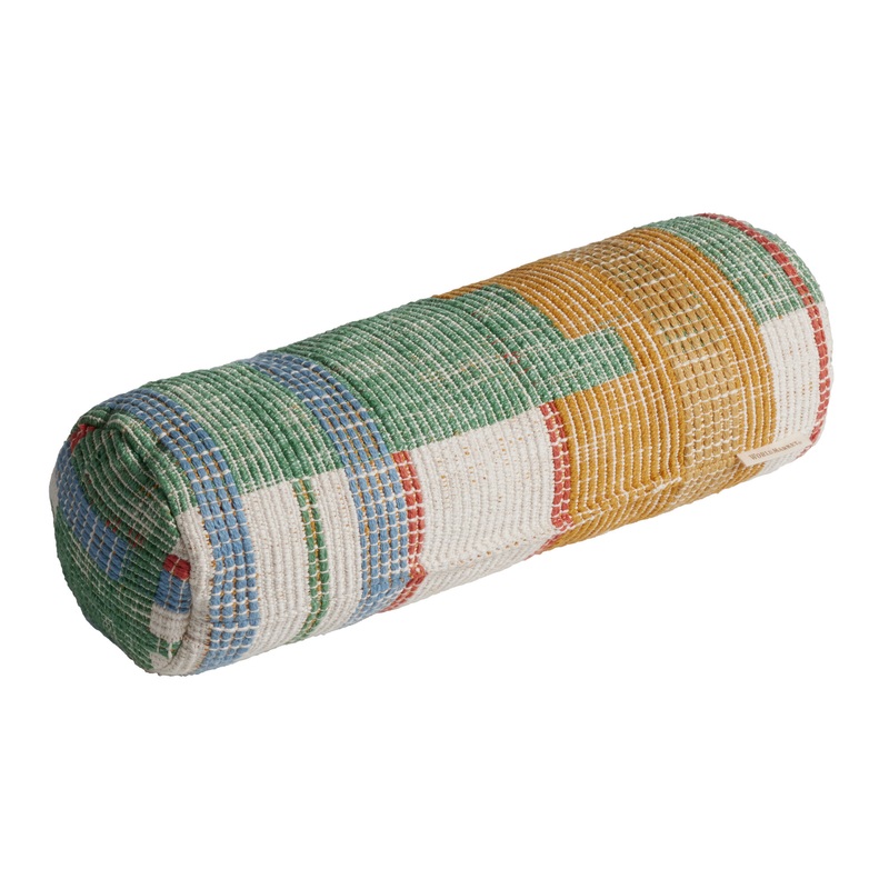 Multicolor Color Block Squares Bolster Pillow