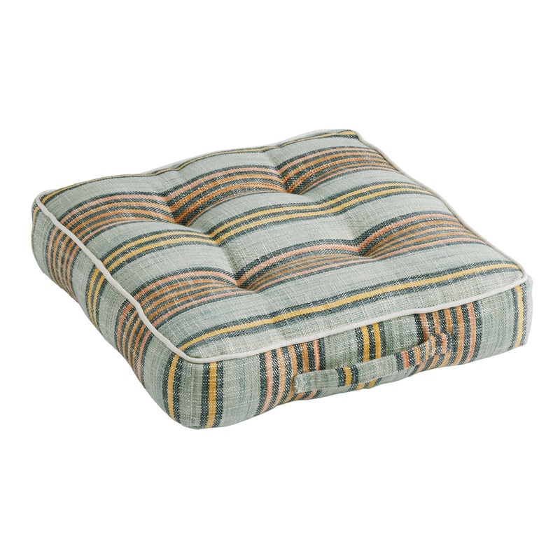 Muted Multi Stripe Indoor Outdoor Floor Cushion