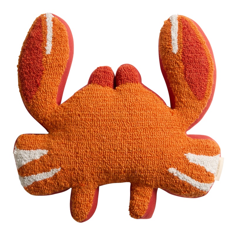 Red Tufted Crab Shaped Indoor Outdoor Throw Pillow