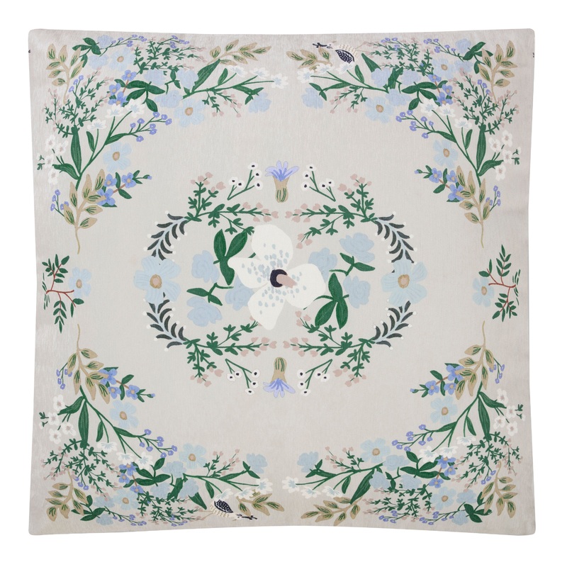 Rifle Paper Co. Gray And Blue Floral Floor Cushion