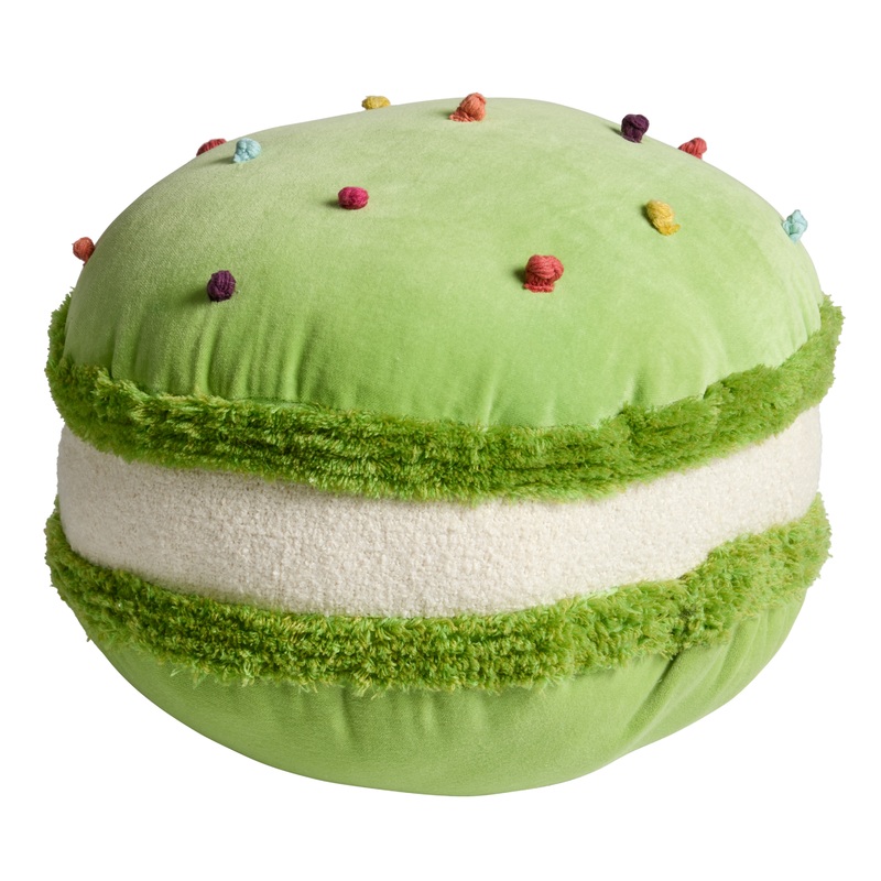 Round Light Green Macaron Shaped Throw Pillow