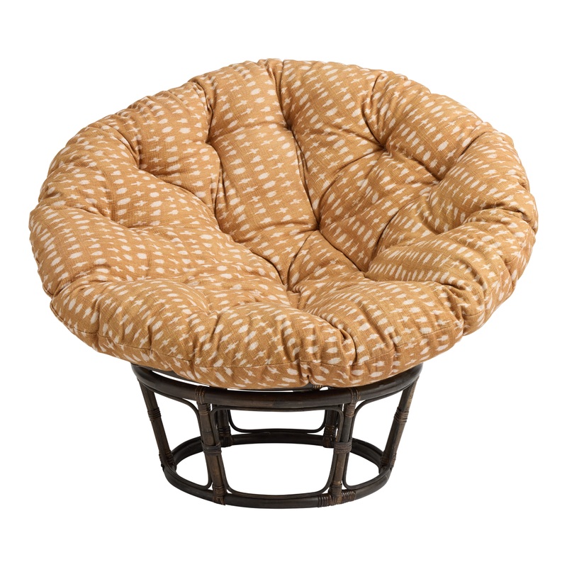 Sienna and Ivory Ikat Basketweave Papasan Chair Cushion