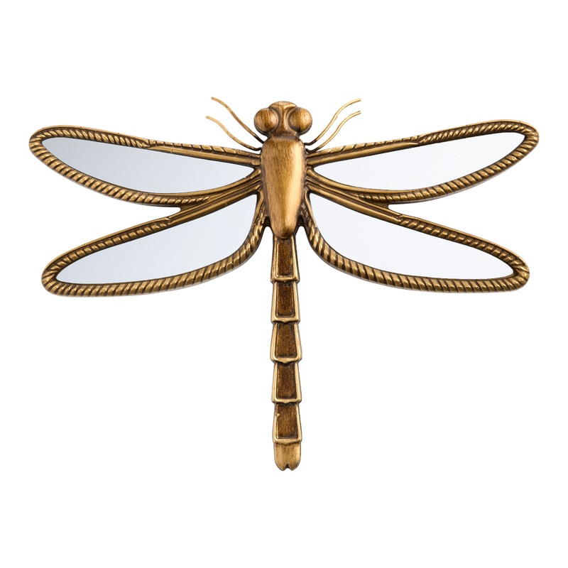 Dark Bronze Dragonfly Shaped Wall Mirror