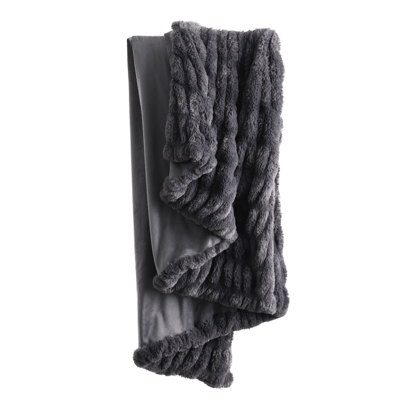 Faux Fur Textured Throw Blanket