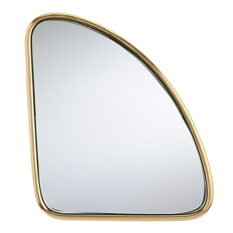 Gold Iron Organic Triangle Wall Mirror