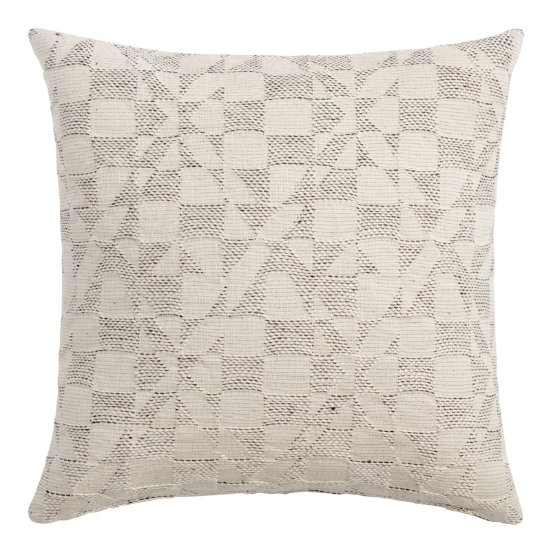 Gray and Ivory Textured Throw Pillow