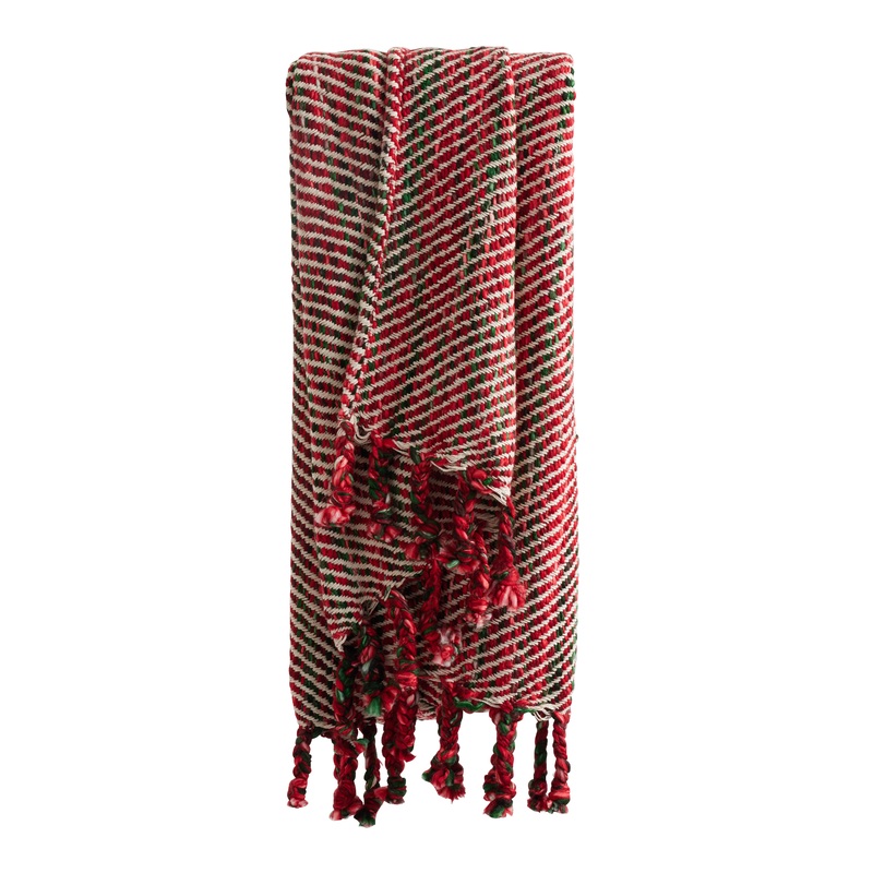 Multicolor Stitch Fringe Throw Blanket
