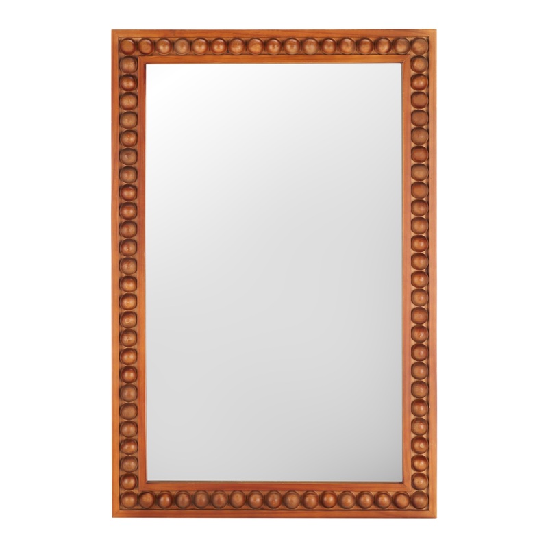 Olena Carved Wood Bead Wall Mirror