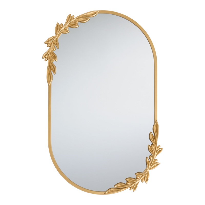 Oval Gold Iron Vintage Flourish Wall Mirror