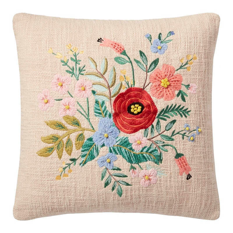 Rifle Paper Co. Ivory Bouquet Throw Pillow