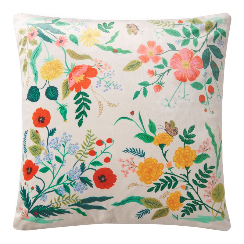 Rifle Paper Co. White Multicolor Botanicals Throw Pillow