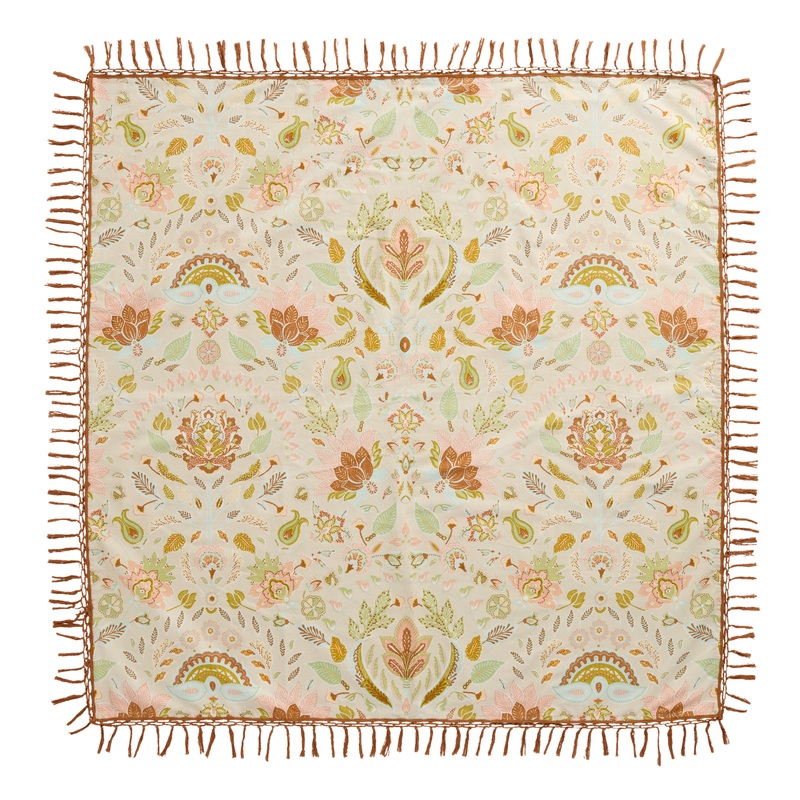 Sabrina Square Multicolor Print Cotton Festival Blanket