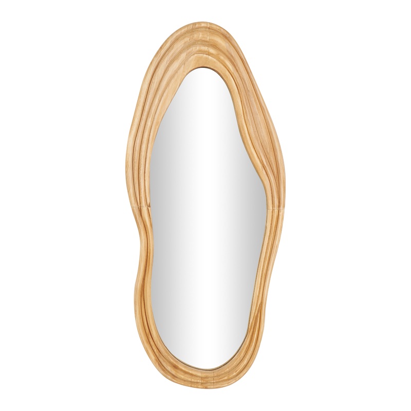 Wavy Organic Wood Wall Mirror