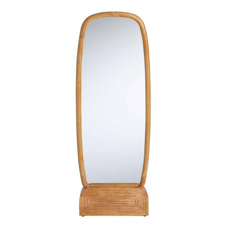 Wood Arched Standing Full Length Mirror