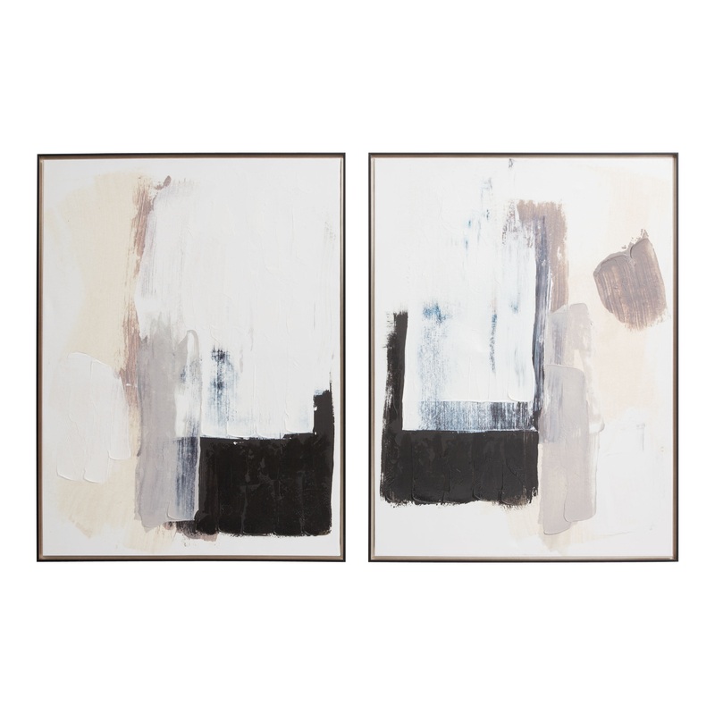 Black Abstract by Jennifer Parker Canvas Wall Art 2 Piece