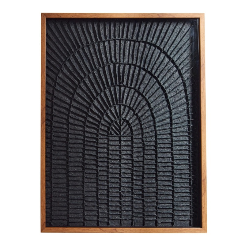 Black Rice Paper Arch Shadow Box Wall Art