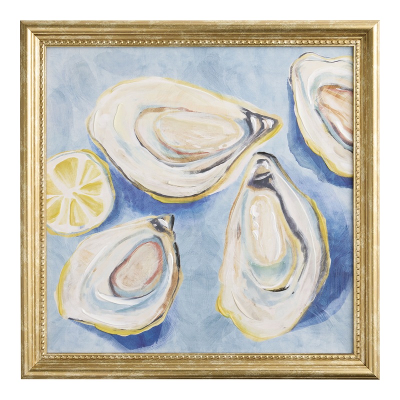 Blue Oysters Framed Canvas Wall Art