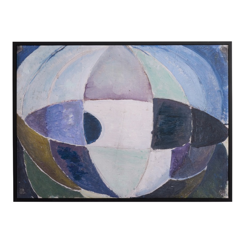 Blue Sphere Abstract Framed Canvas Wall Art