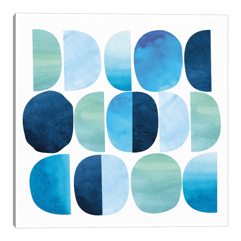 Codes Blue by Nikki Chu Framed Canvas Wall Art