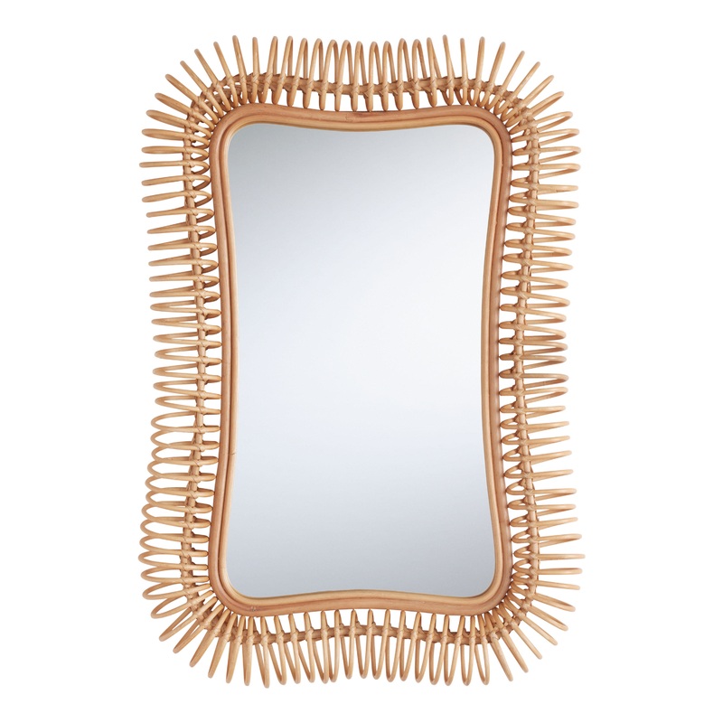 Coiled Rattan Wall Mirror