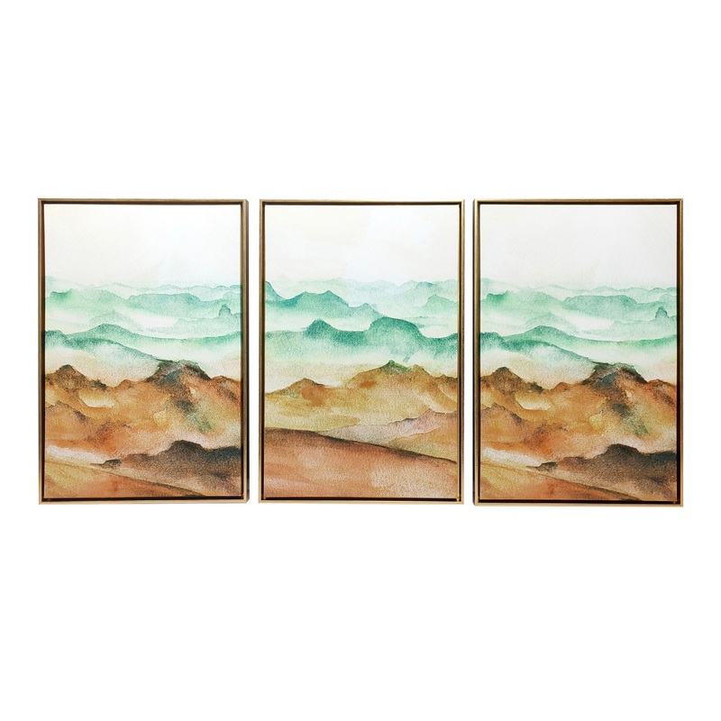 Desert Dunes Triptych Framed Canvas Wall Art 3 Piece