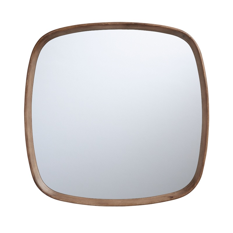 Ember Rounded Square Wood Wall Mirror