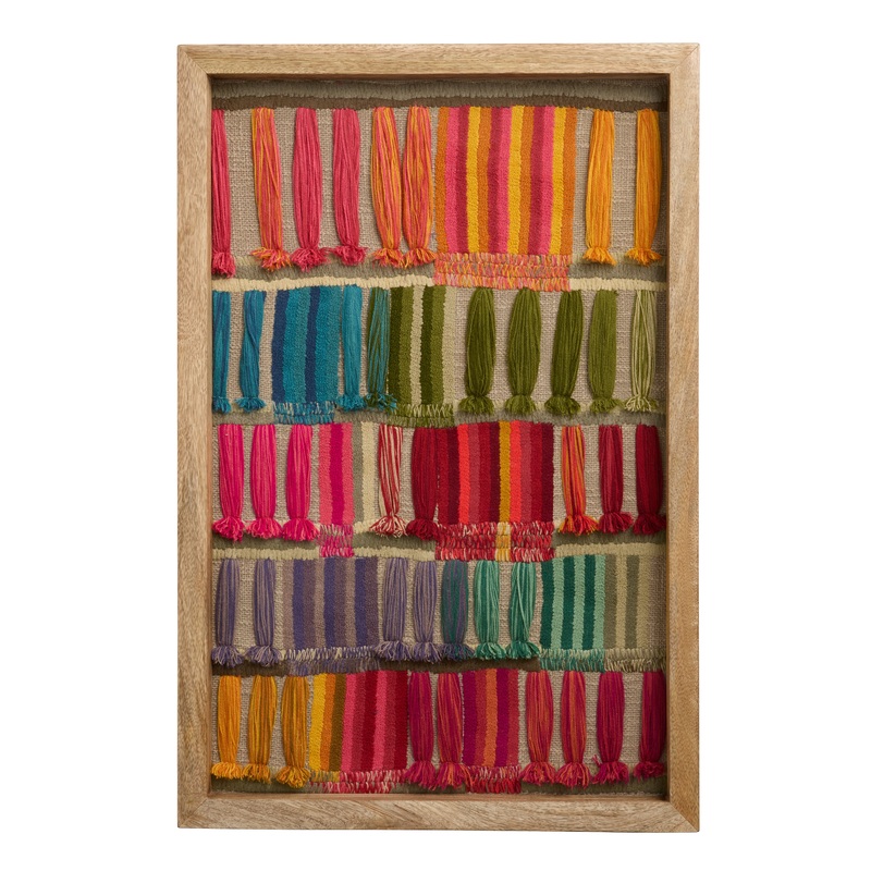Embroidered Mango Wood Wall Art
