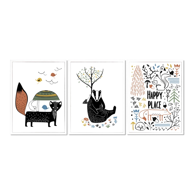 Forest Happy Place By Milica Apostolovic Wall Art 3 Piece