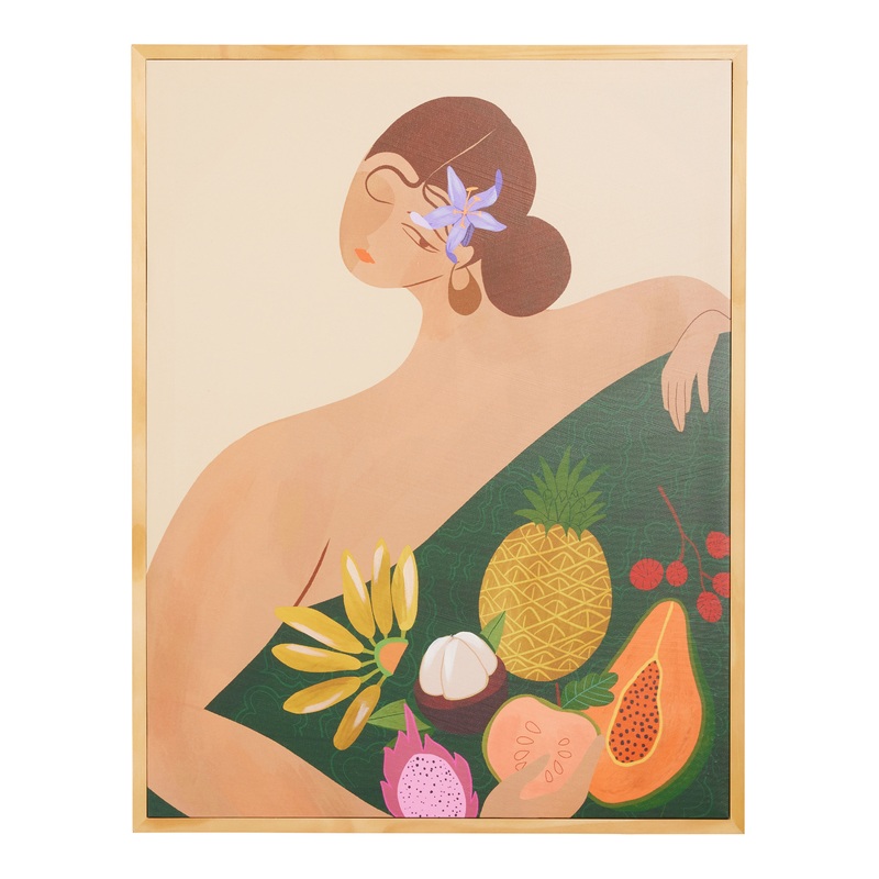 Fruit Seller by Arty Guava Framed Canvas Wall Art
